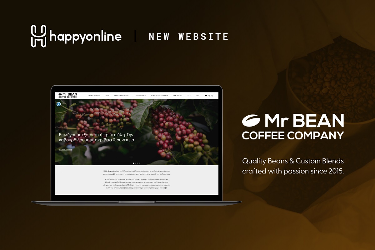 Η HappyOnline δημιούργησε το ανανεωμένο website της Mr. Bean Coffee Company